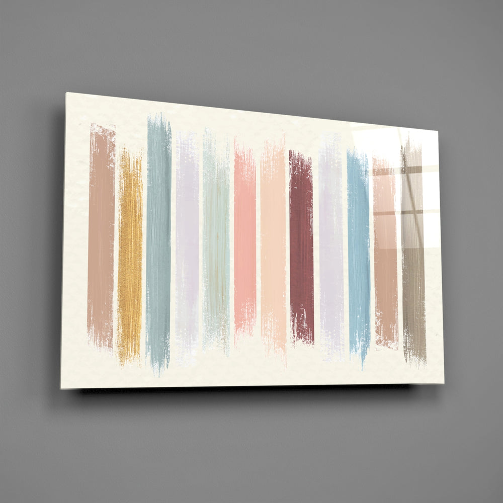 Muted-stripe panel bringing serene calm to a contemporary living space