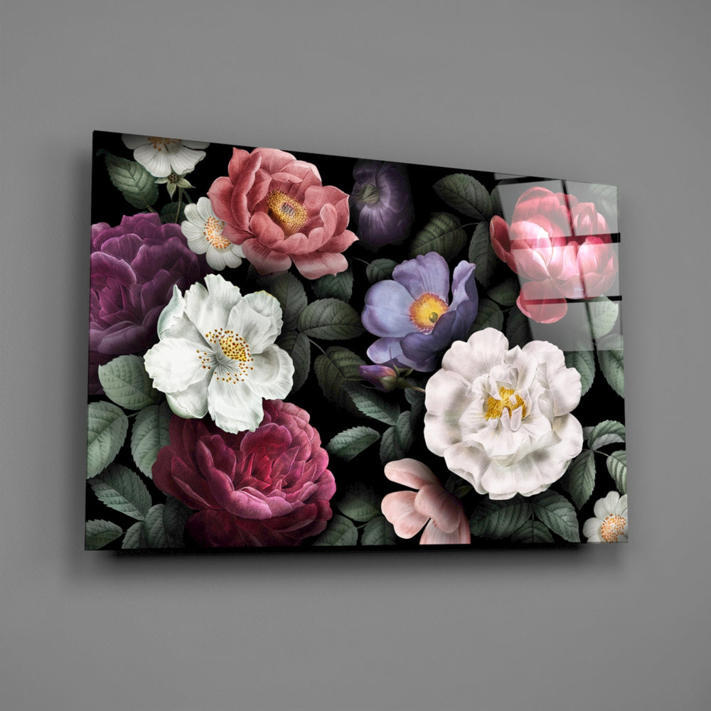 Vintage bouquet panel bringing old-master mood to a contemporary living space