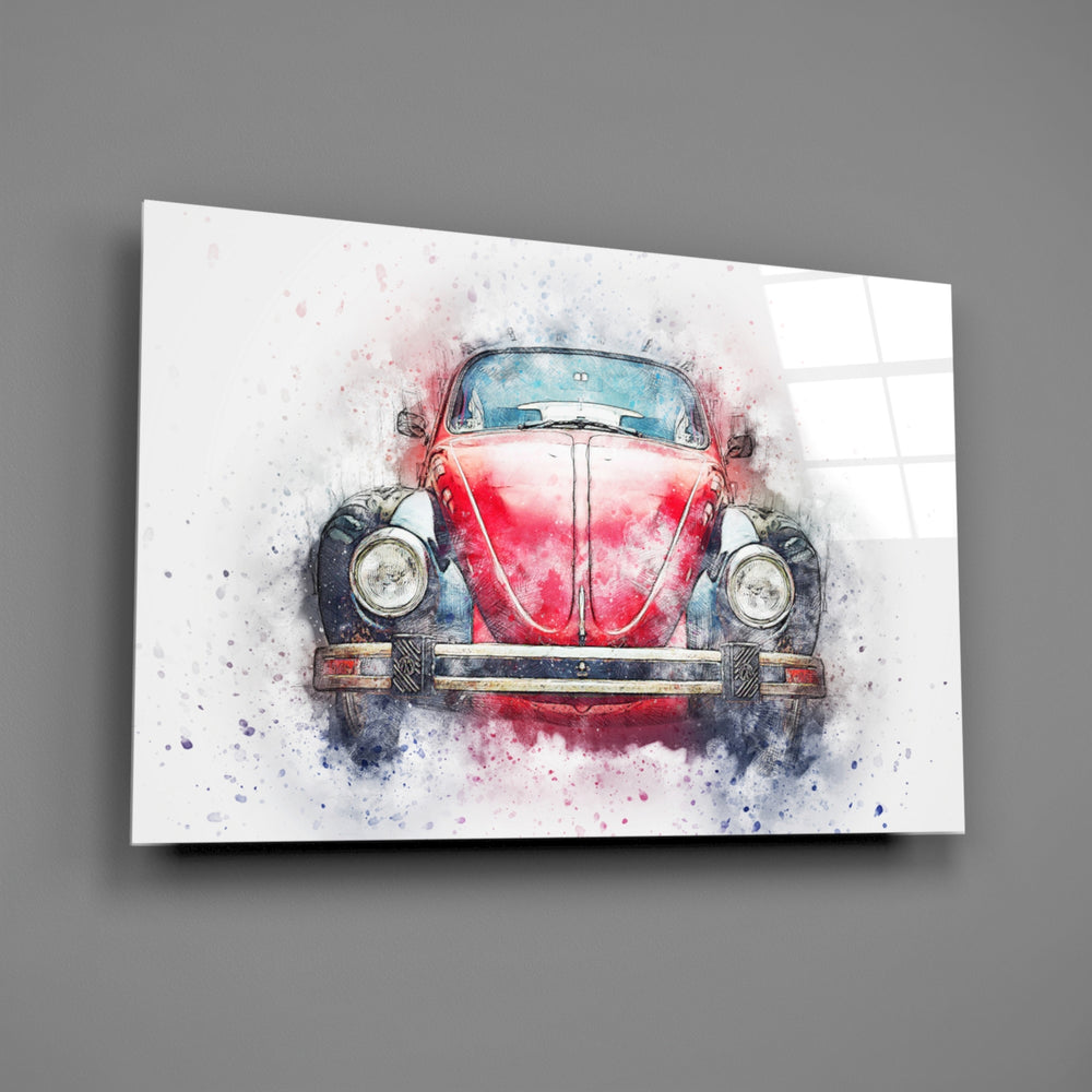 Red Beetle panel bringing retro warmth to a contemporary living space