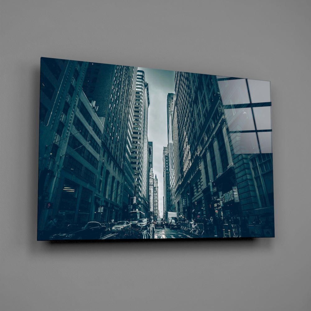 Manhattan canyon panel bringing cosmopolitan gravity to a contemporary living space