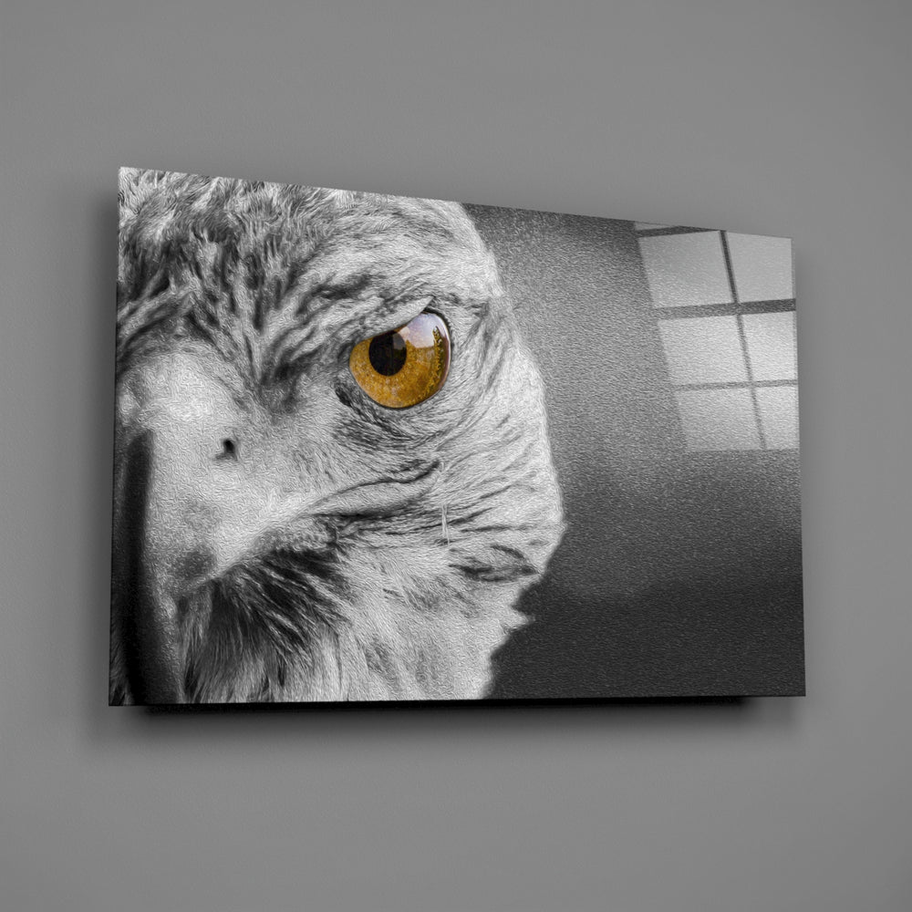 Selective-color falcon panel bringing predator authority to a contemporary living space