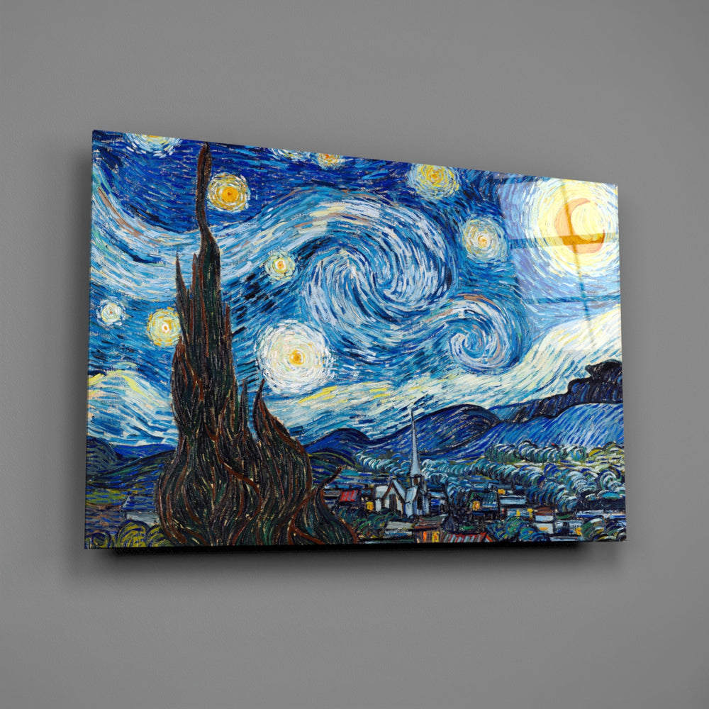 Starry Night panel bringing post-impressionist mood to a contemporary living space