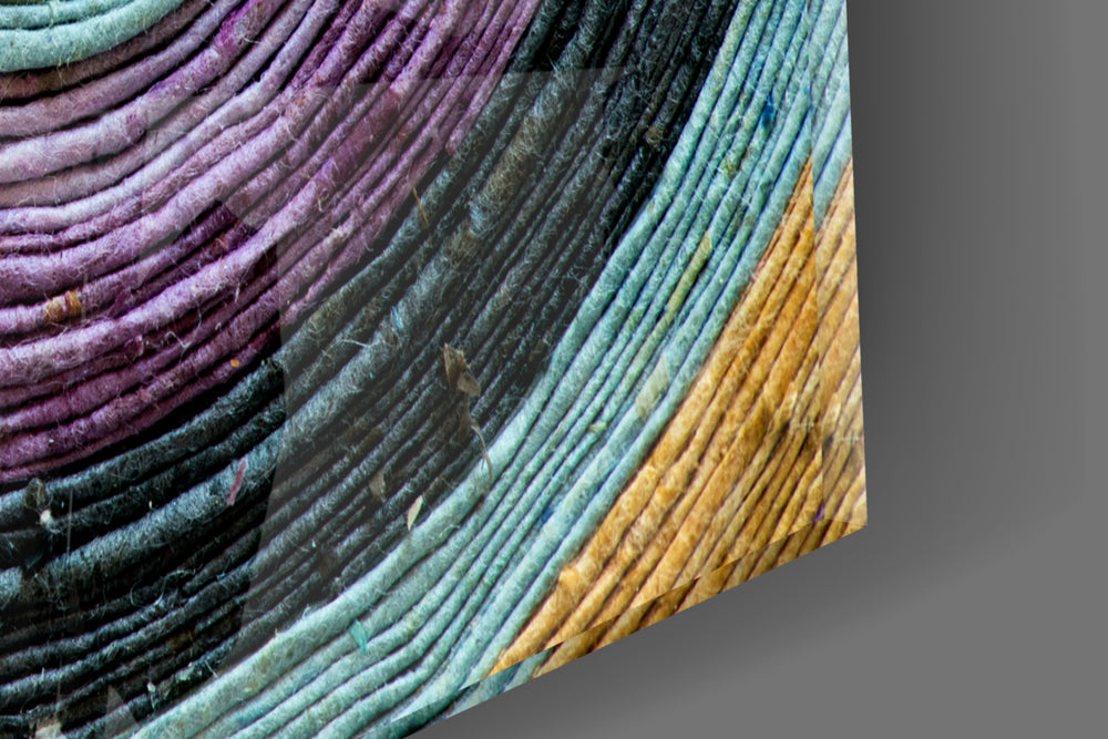 Colored Spiral artwork anchoring a contemporary wall in warm palette