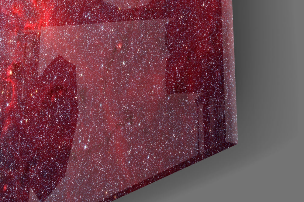 Red Nebula artwork anchoring a sci-fi-themed wall in moody palette