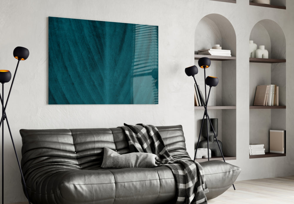Green Leaf glass wall art styled in a sunroom with botanical pulse