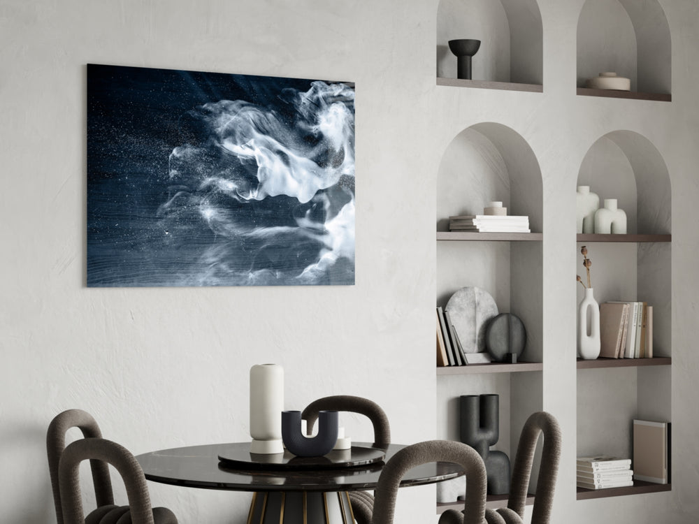 Smoke panel adding serene mood to a bedroom