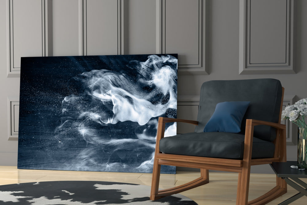 Smoke glass print enhancing a hallway with quiet drama