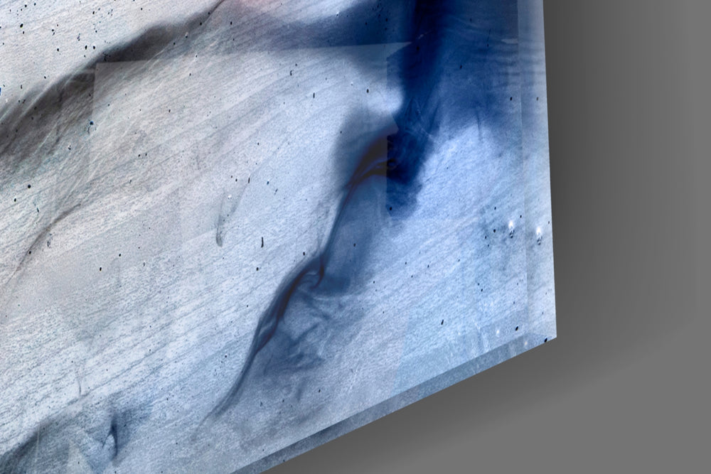 Smoke artwork anchoring a contemporary wall in soft palette