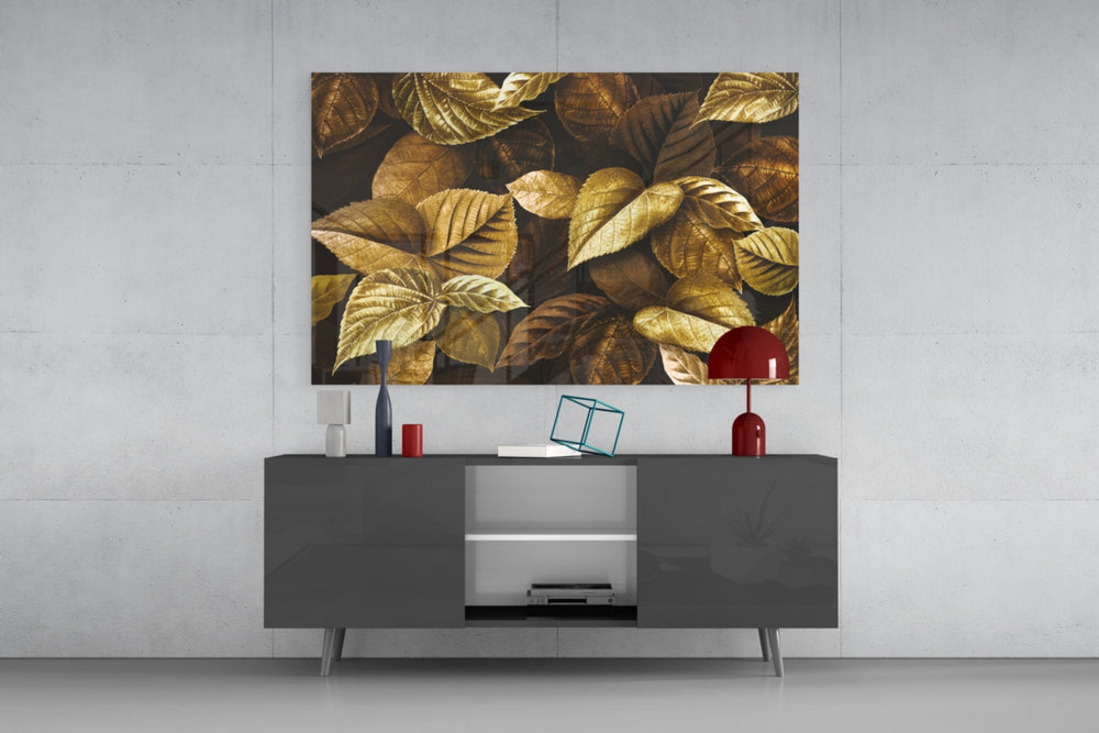 Yellow Leaf panel catching warm light to reveal its metallic shimmer