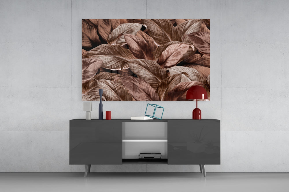 Tropical Leaf panel catching warm light to reveal its metallic shimmer