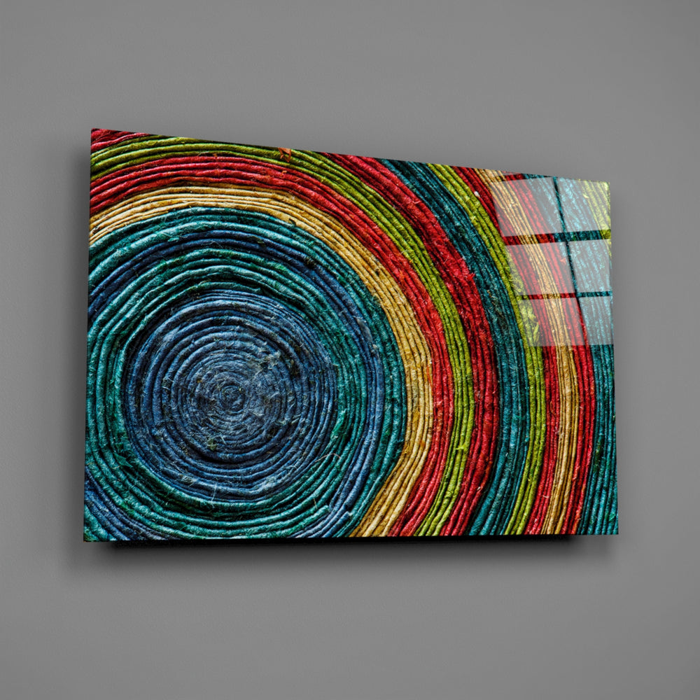 Rainbow paper-coil panel bringing imaginative pulse to a contemporary living space