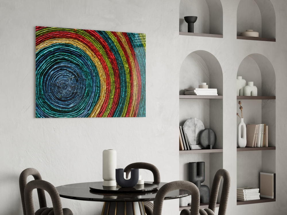 Colored Spiral panel adding rainbow energy to a child's room