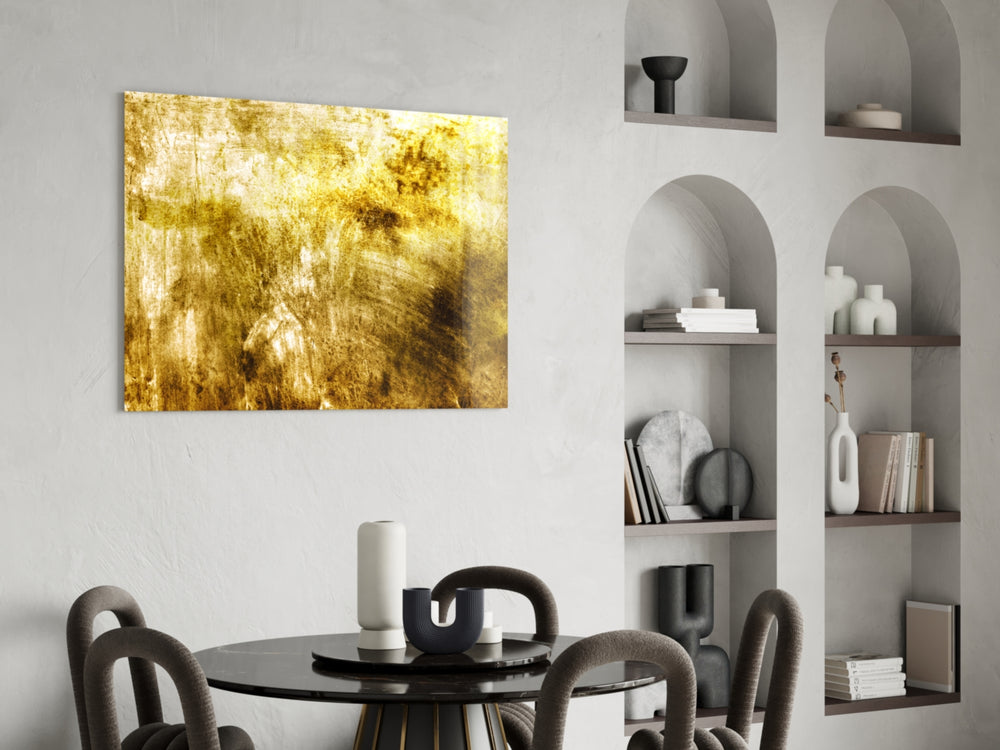 Yellow Abstract Pattern panel adding collector taste to a lounge