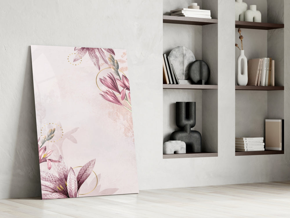 Pink Flower Pattern glass print enhancing a nursery with tender warmth