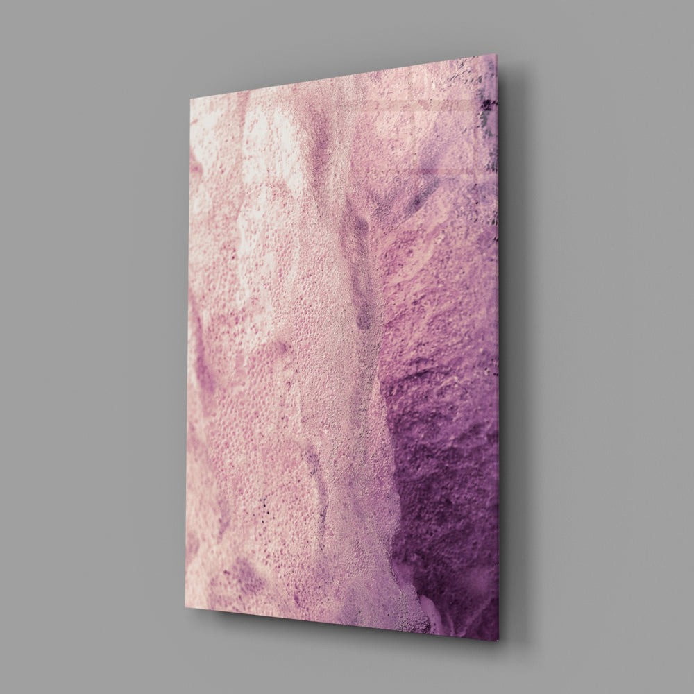 Rose-and-plum abstract panel bringing soft palette to a contemporary living space