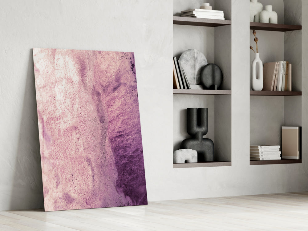 Pink Abstract Pattern glass print enhancing a dressing area with contemporary taste