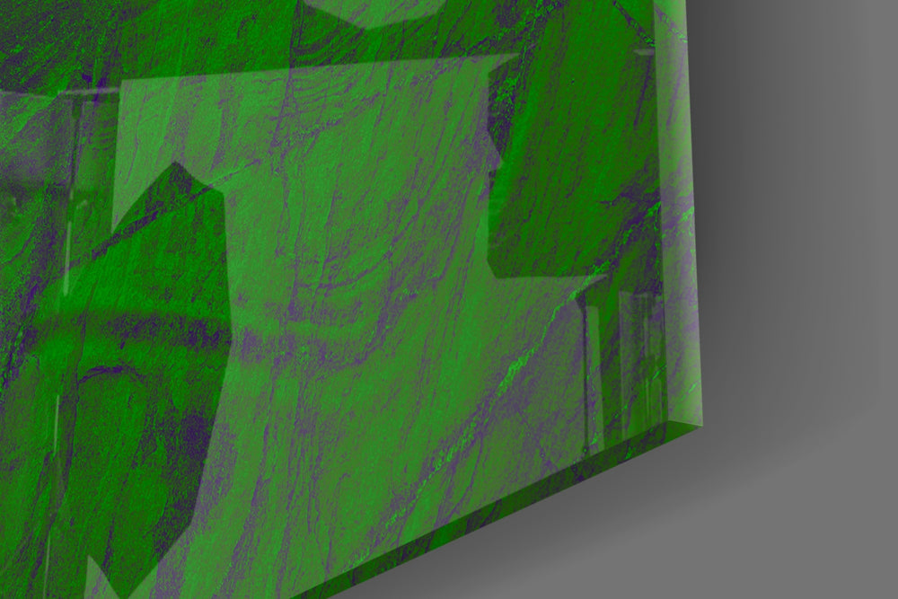 Green Abstract Pattern artwork anchoring a contemporary wall in bold palette
