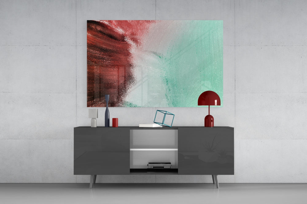 Green Abstract Pattern panel catching soft light to reveal its painterly bleed