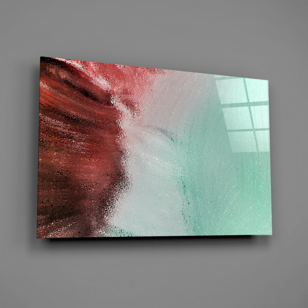 Crimson-mint panel bringing romantic mood to a contemporary living space