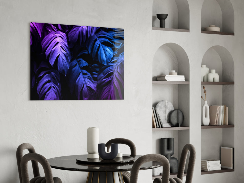 Tropical Leaf panel adding statement energy to a lounge