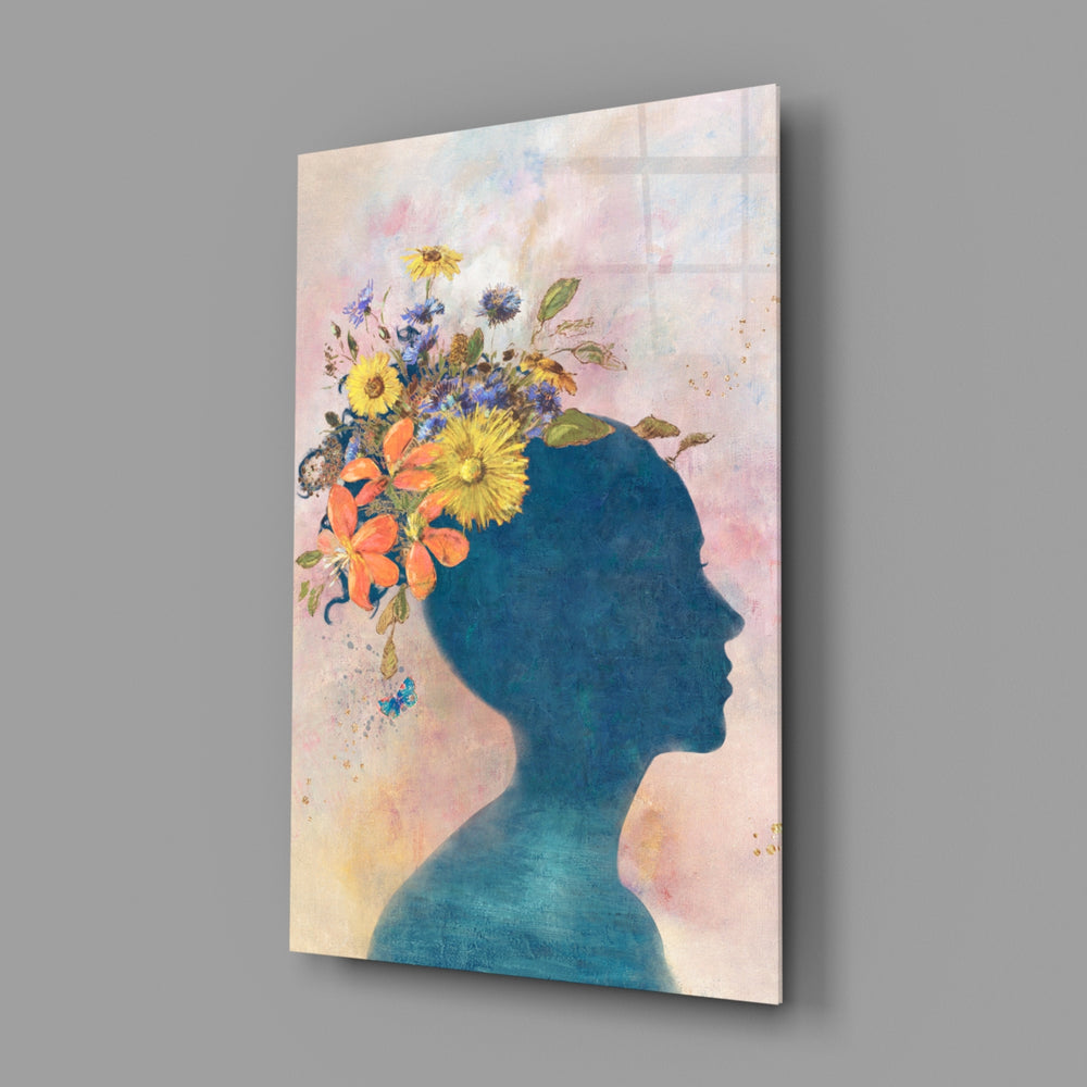 Wildflower-crowned silhouette bringing dreamy warmth to a contemporary living space