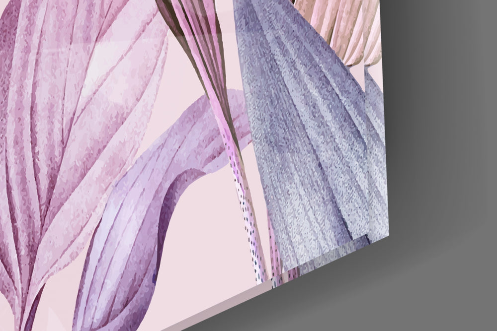 Tropical Leaves artwork anchoring a romantic-themed wall in soft palette