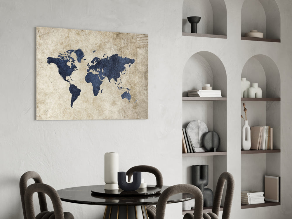 World Map panel adding cartographic pulse to an office