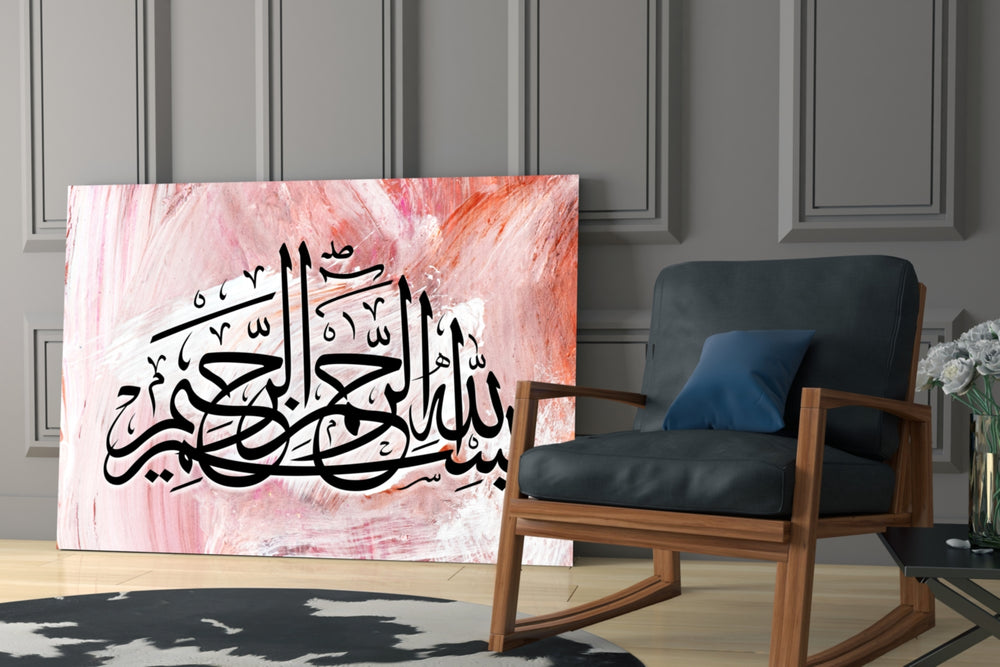Calligraphy glass print enhancing a hallway with quiet pulse