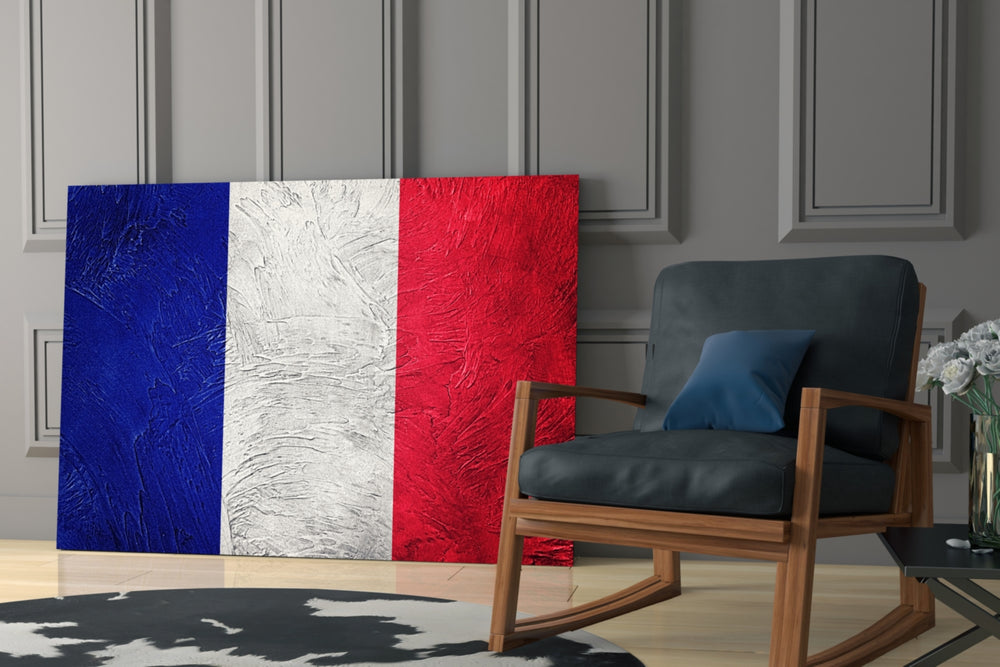 Flag of France glass print enhancing a hallway with cultural pulse