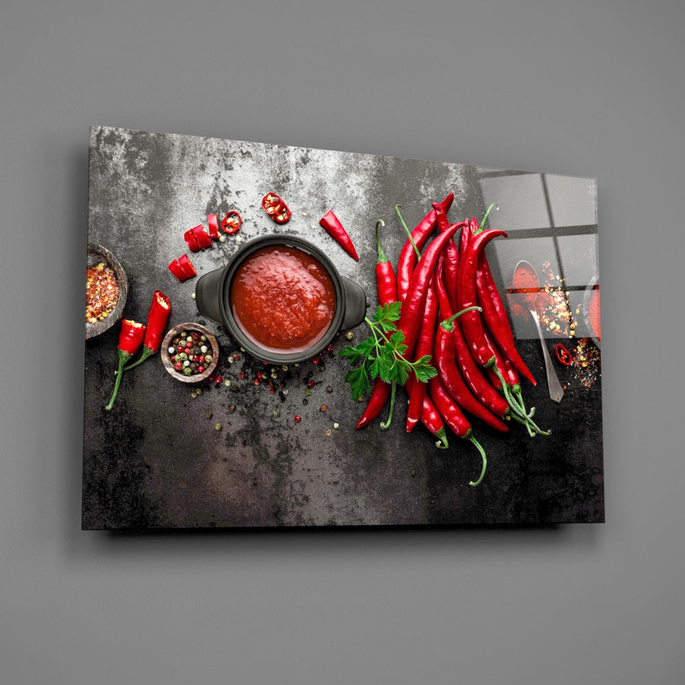 Chili pepper panel bringing chef-taste warmth to a contemporary living space