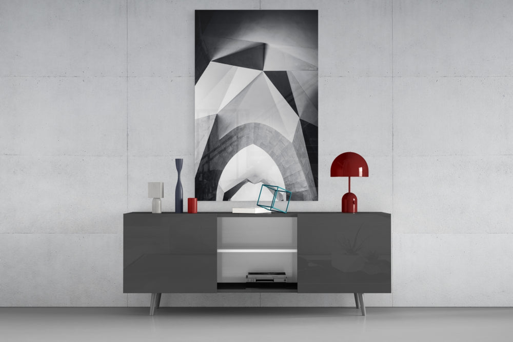 Architectural Geometric Shapes panel catching low light to reveal its tonal gradation