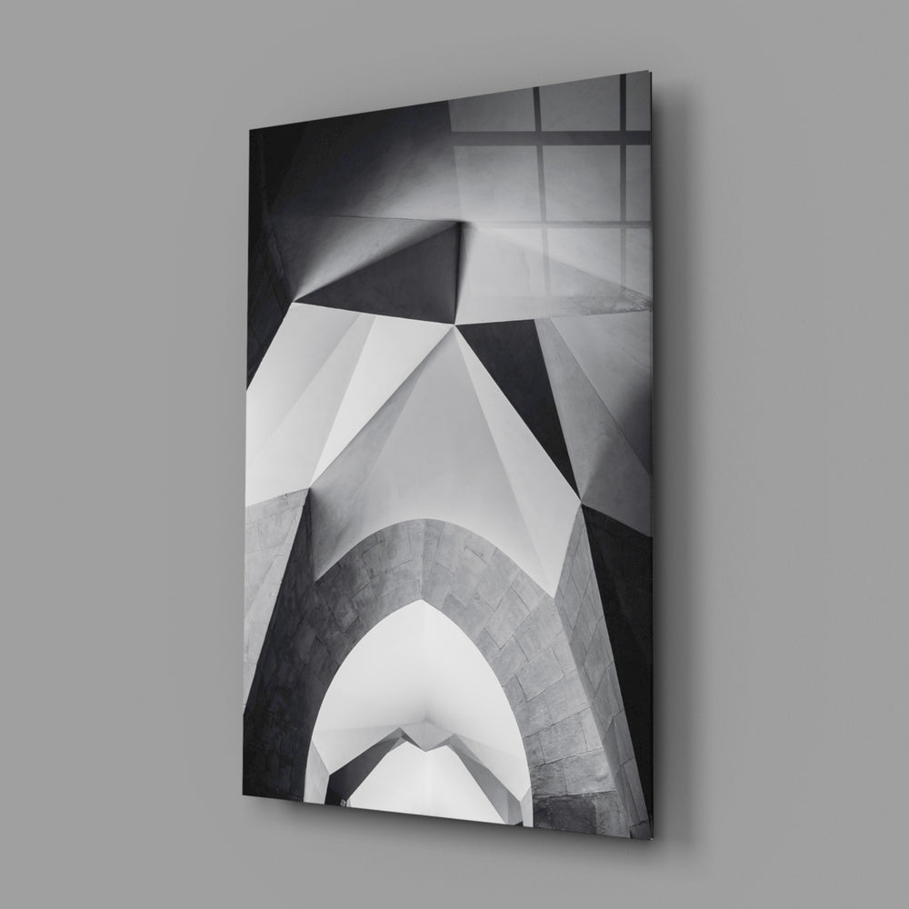 Monochrome muqarnas panel bringing architectural taste to a contemporary living space