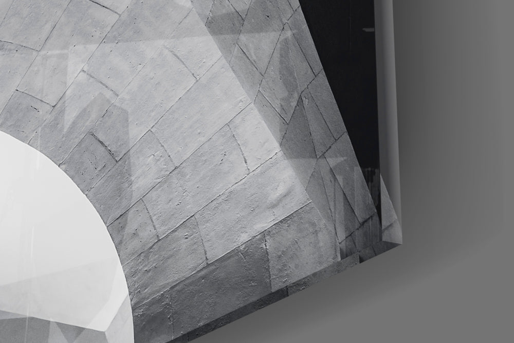 Architectural Geometric Shapes artwork anchoring a library with refined palette