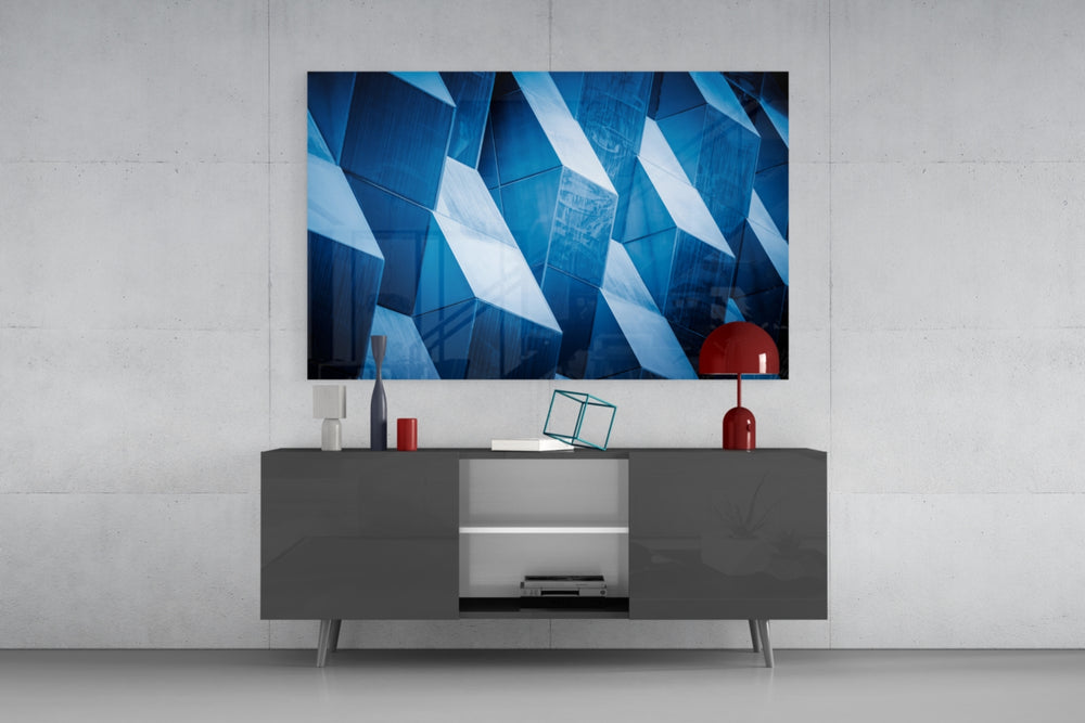 Architectural Geometric Shapes panel catching daylight to reveal its cubist pattern