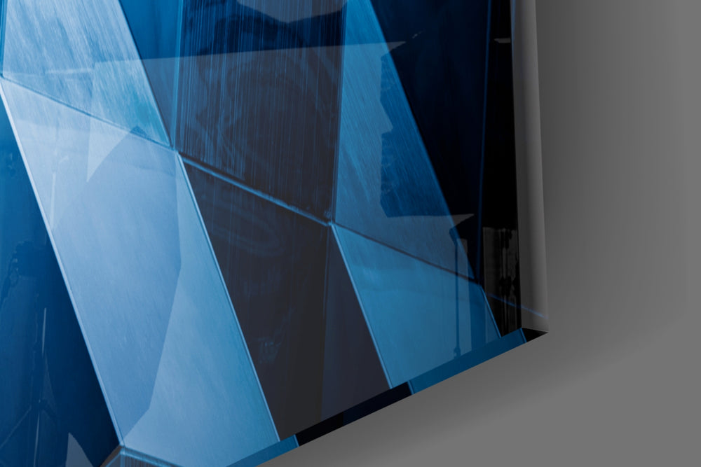 Architectural Geometric Shapes artwork anchoring a modernist-themed wall in moody palette