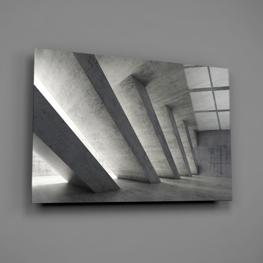 Brutalist column panel bringing executive presence to a contemporary living space