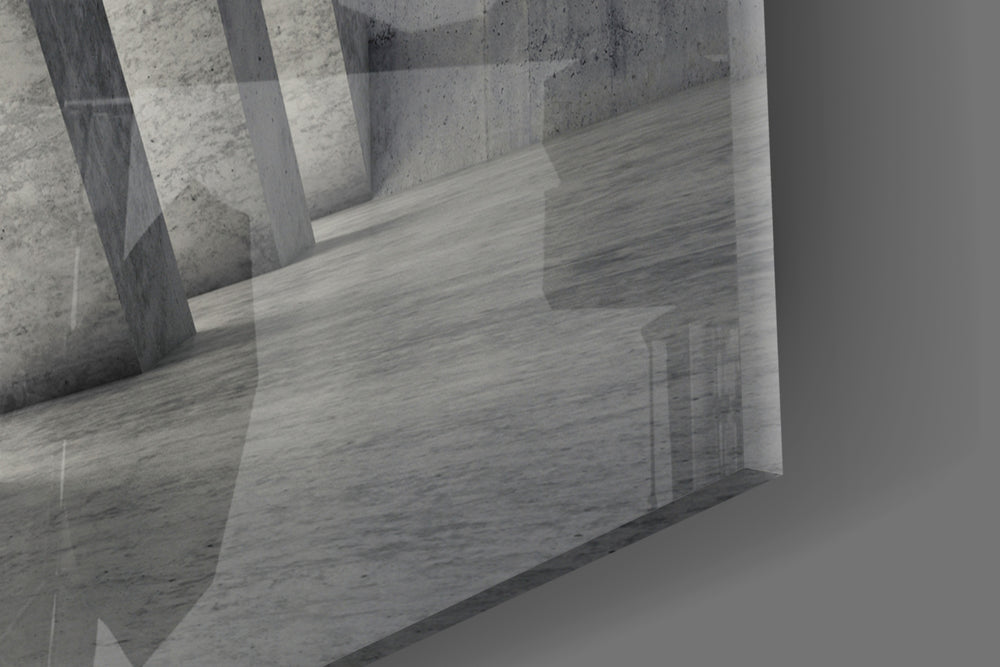 Architectural Walls artwork anchoring a modernist-themed wall in moody palette