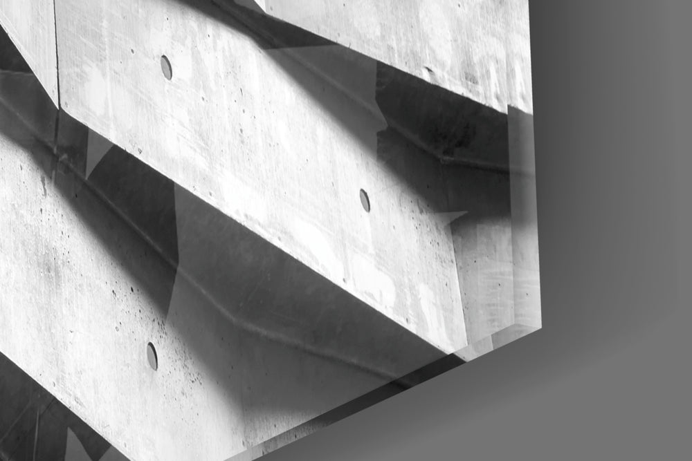 Architectural Walls artwork anchoring a modernist-themed wall in moody palette