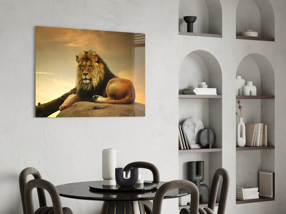 Lion panel adding regal mood to a living room
