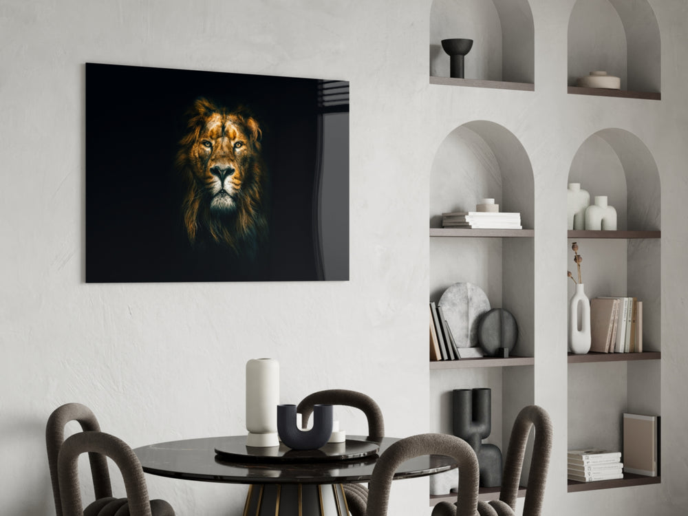 Lion panel adding regal taste to a living room