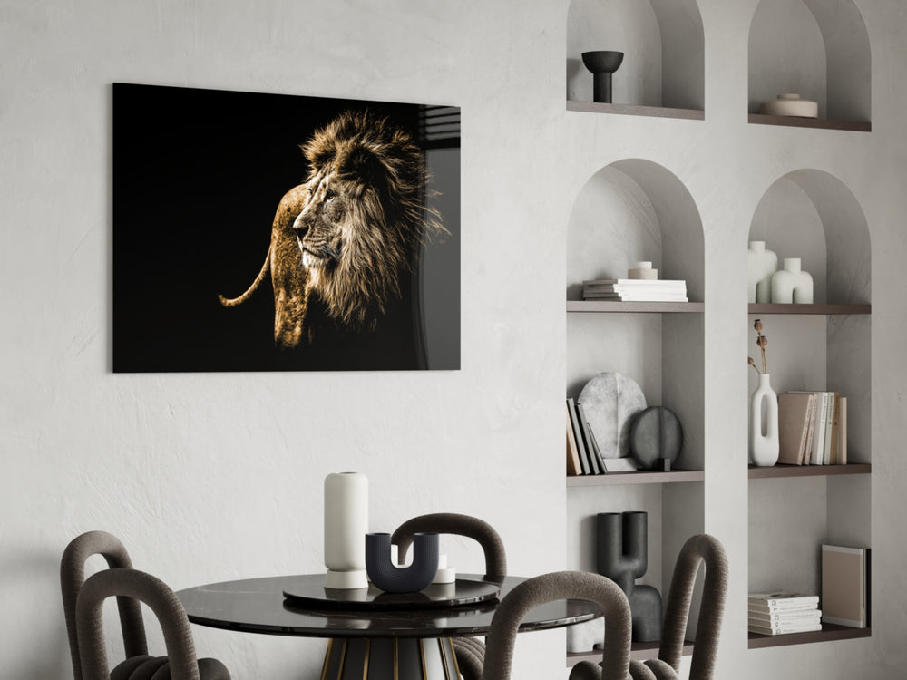 Lion panel adding regal mood to a living room