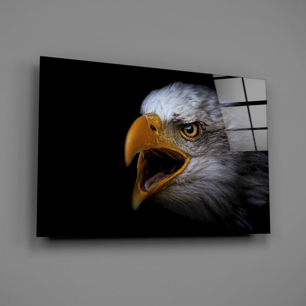 Screaming eagle panel bringing executive intensity to a contemporary living space
