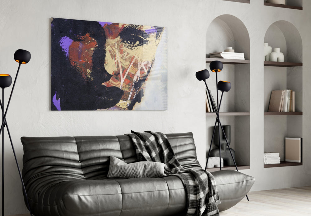 Women's glass wall art styled in a creative studio