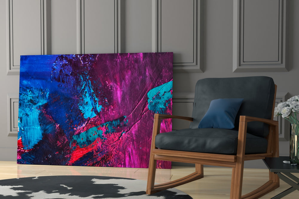 Abstract Colors glass print enhancing a hallway with vivid drama
