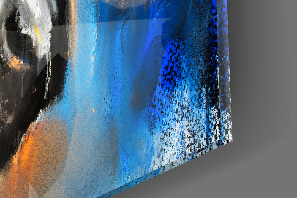 Horse artwork anchoring an equestrian-themed wall in moody palette