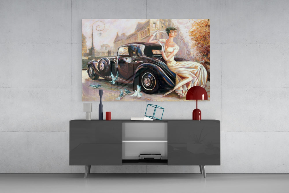 Car panel catching warm light to reveal its painterly boulevard