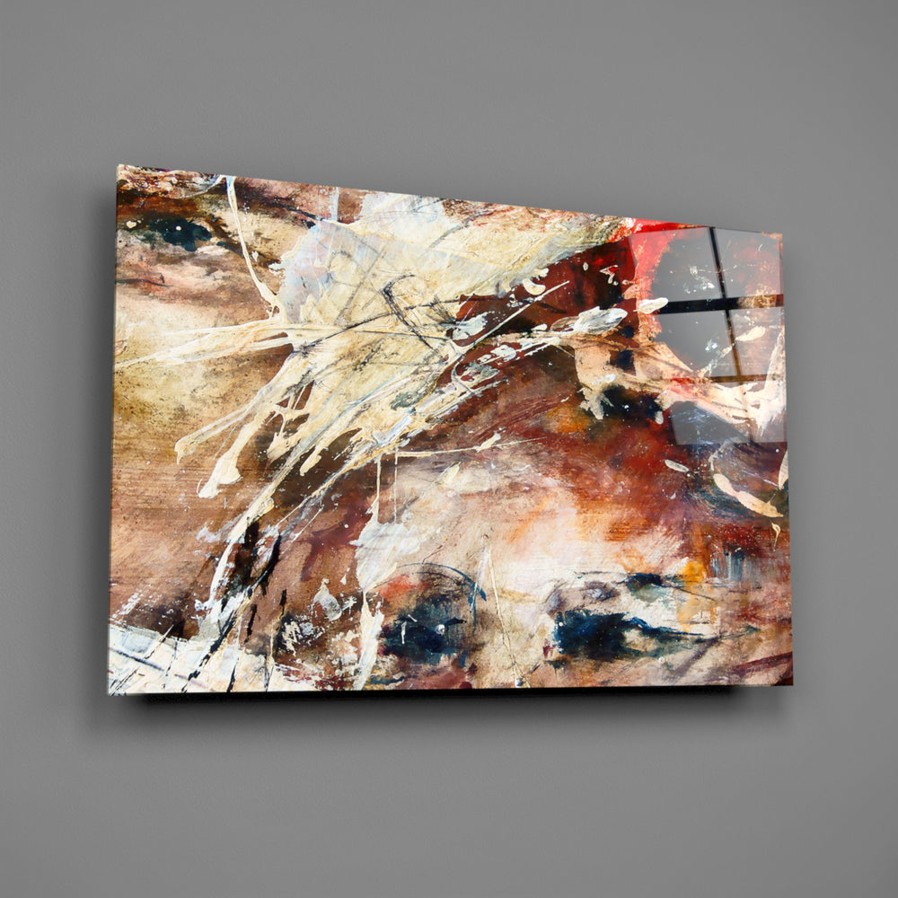 Rust-and-cream panel bringing collector warmth to a contemporary living space