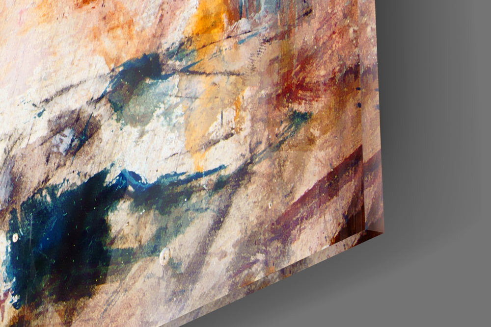 Abstract Colors artwork anchoring a contemporary wall in warm palette