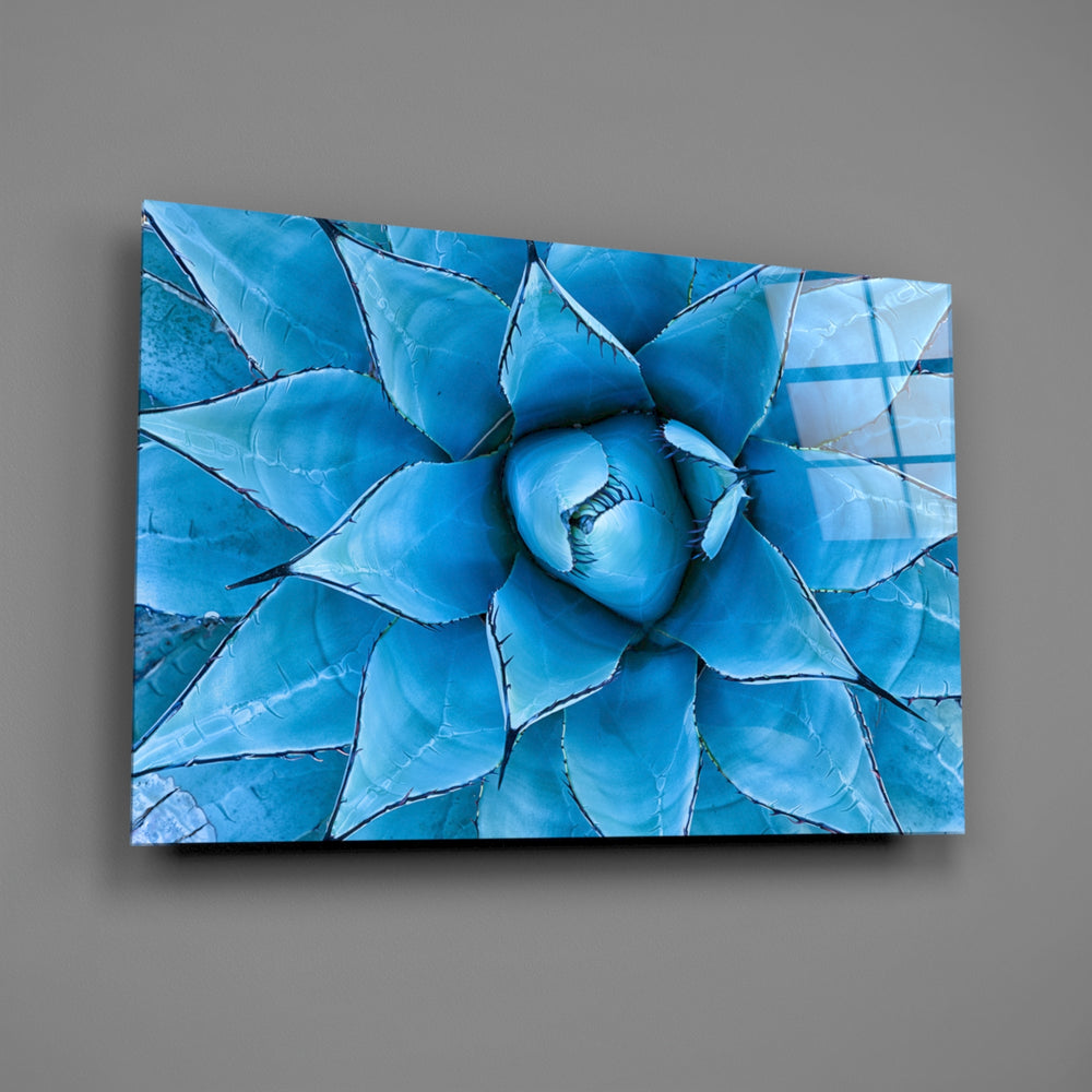 Blue agave panel bringing biophilic calm to a contemporary living space