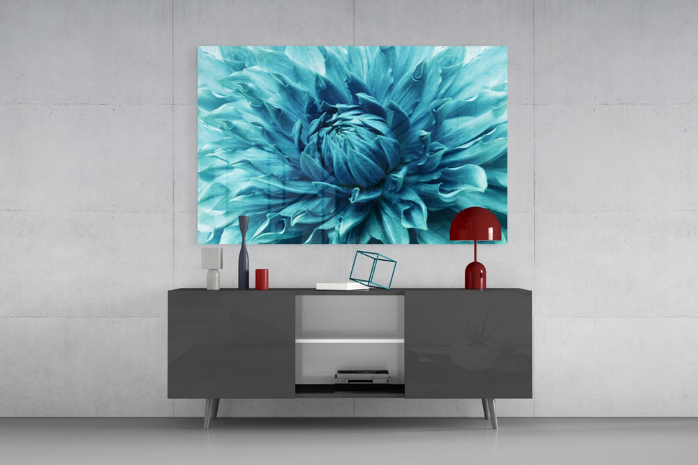 Micro Flower panel catching daylight to reveal its turquoise petals